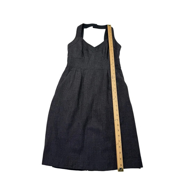 Rebecca Taylor Charcoal Sheath Wool V-neck Dress - Picture 12 of 12